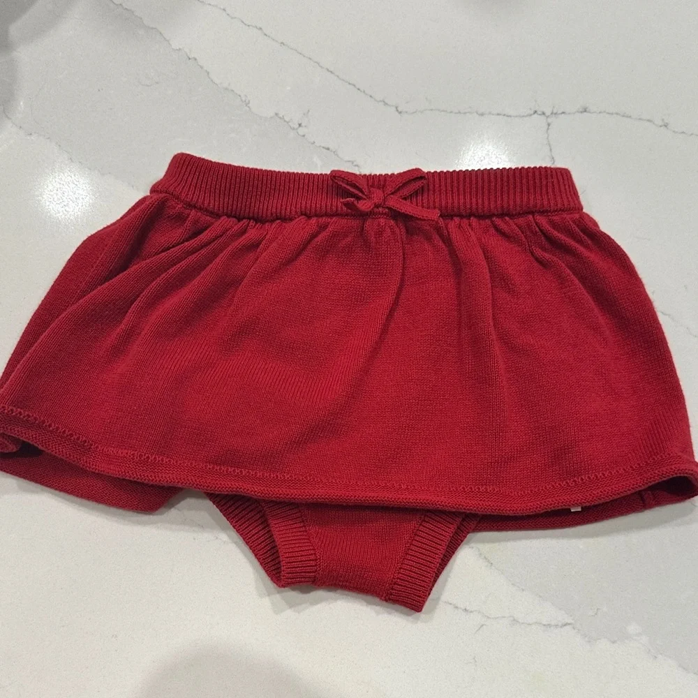 Red Knit Baby Bloomers